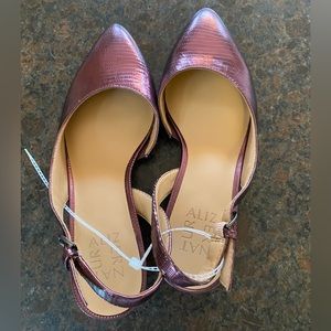 Naturalizer Womens Banks Slingback Pump Cabernet Sauvignon Red Lizard Leather 6W